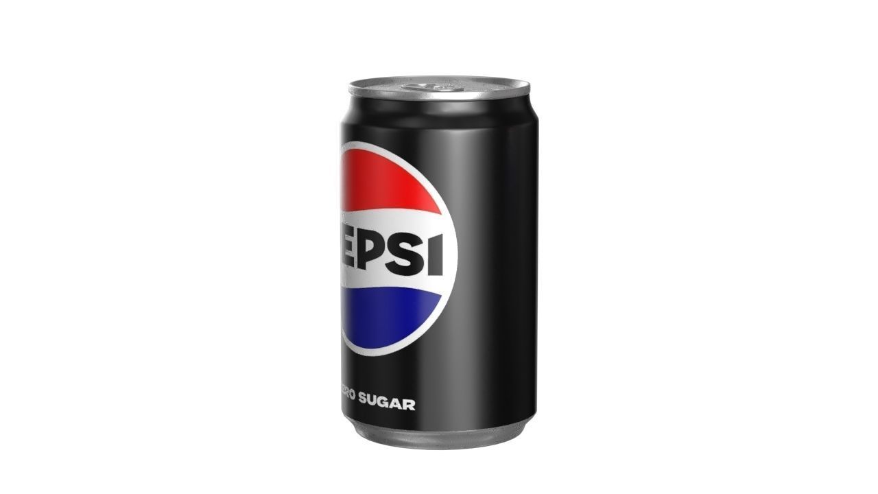 Pepsi Zero Drink Can Sleek 200ml 03 Low-poly 3D model_6