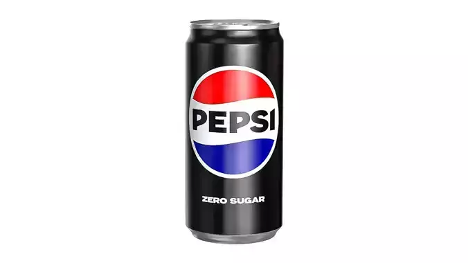 Pepsi Zero Drink Can Sleek 250ml 04 Low-poly 3D model