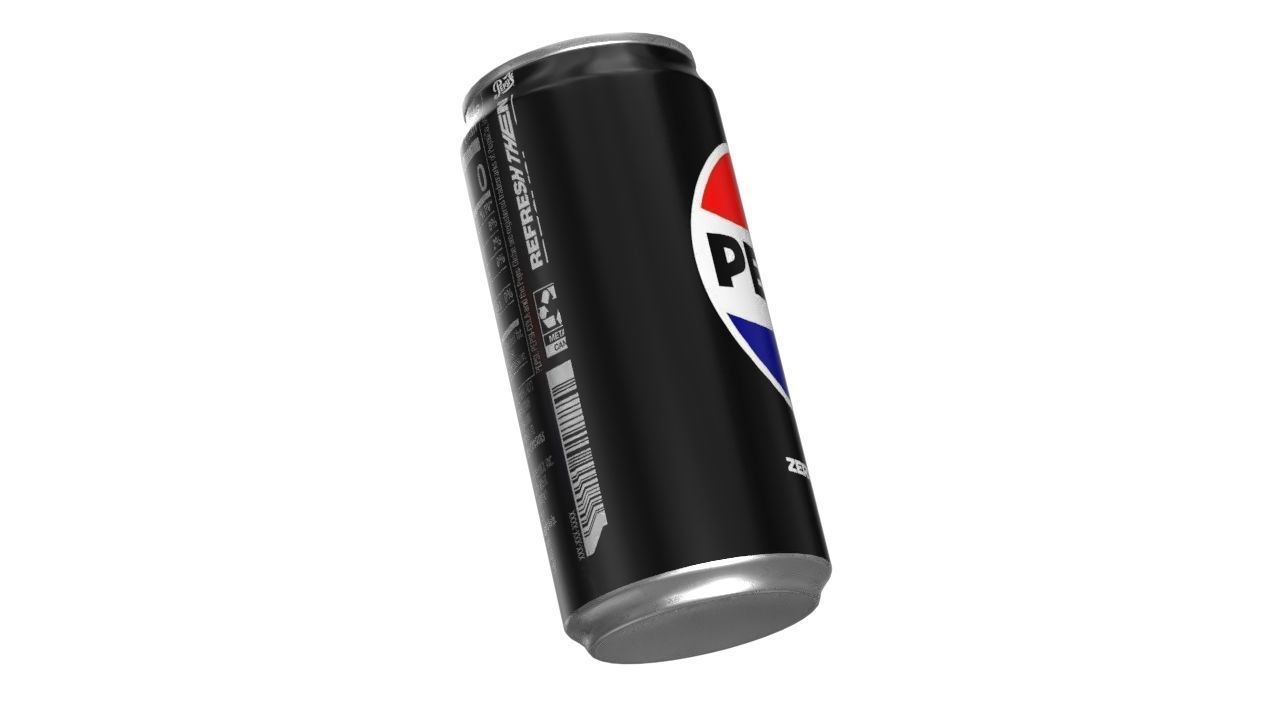 Pepsi Zero Drink Can Sleek 250ml 04 Low-poly 3D model_11