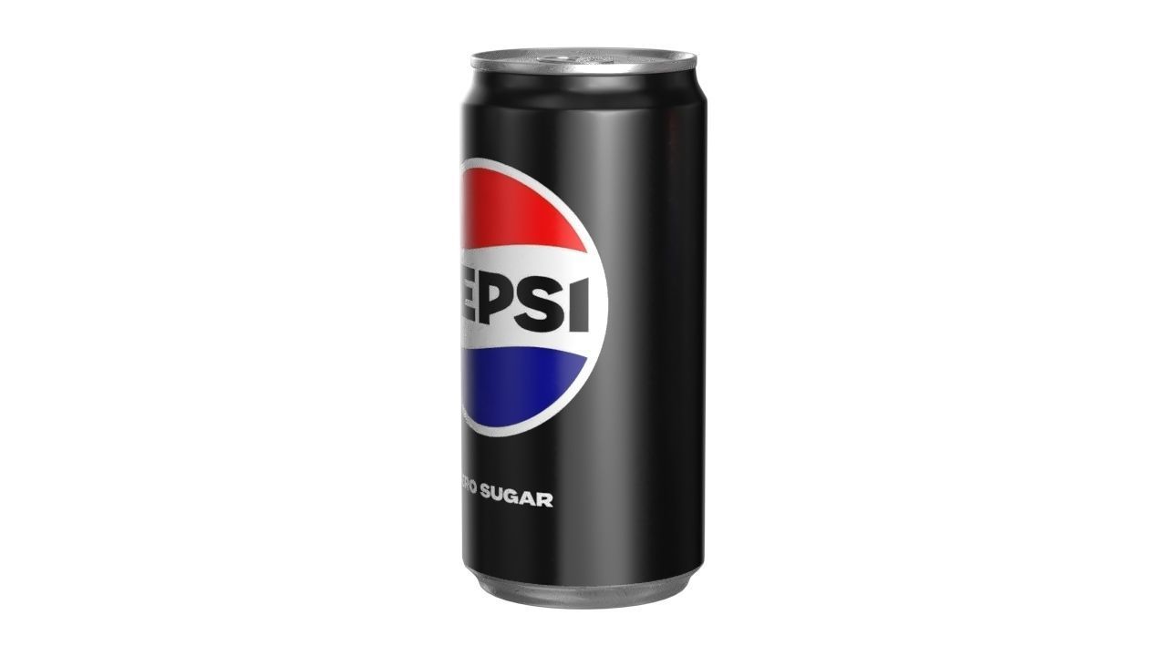 Pepsi Zero Drink Can Sleek 250ml 04 Low-poly 3D model_6