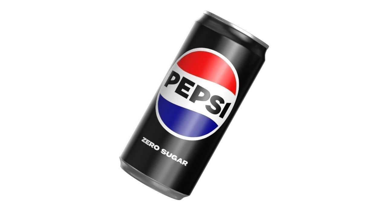 Pepsi Zero Drink Can Sleek 250ml 04 Low-poly 3D model_9