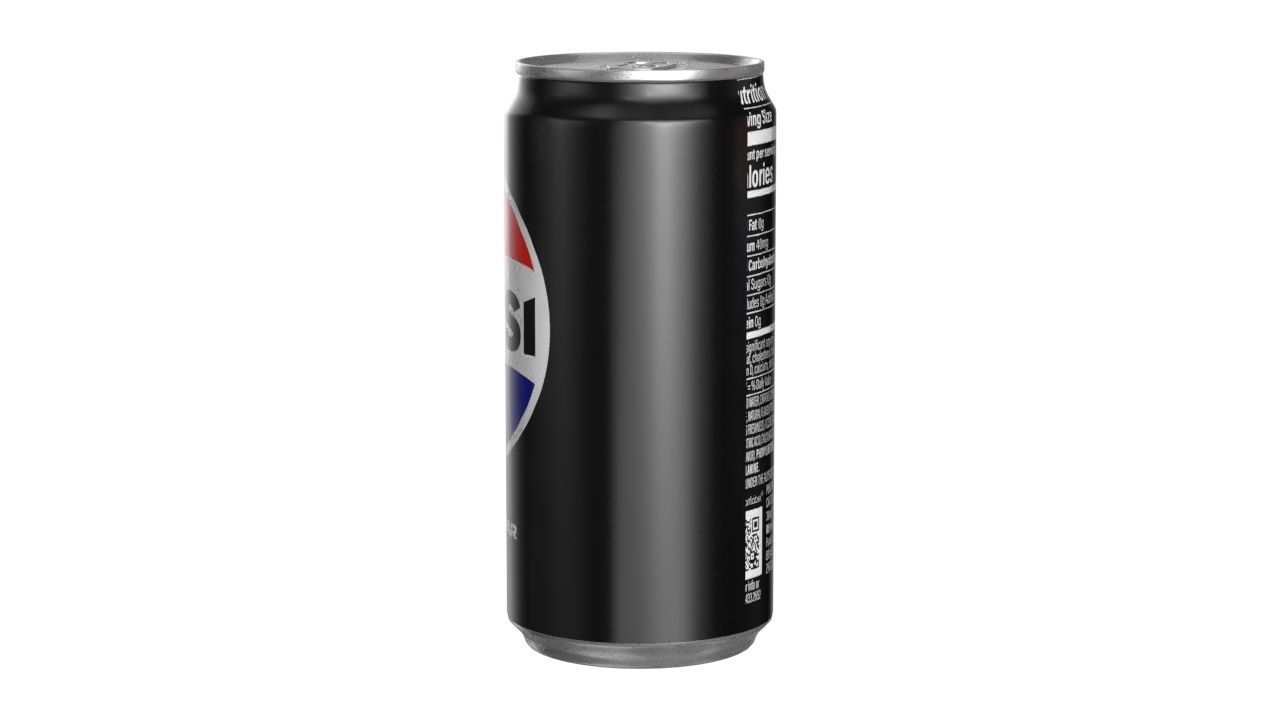 Pepsi Zero Drink Can Sleek 250ml 04 Low-poly 3D model_5