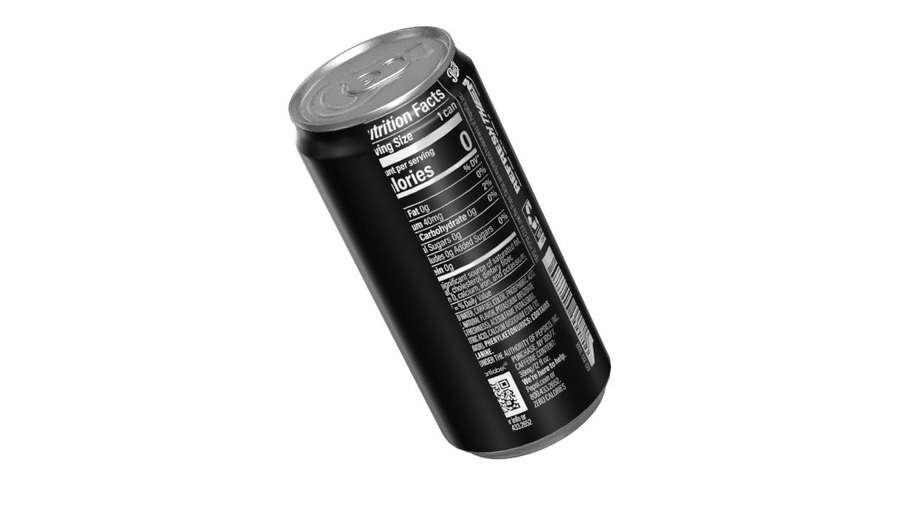 Pepsi Zero Drink Can Sleek 250ml 04 Low-poly 3D model_13