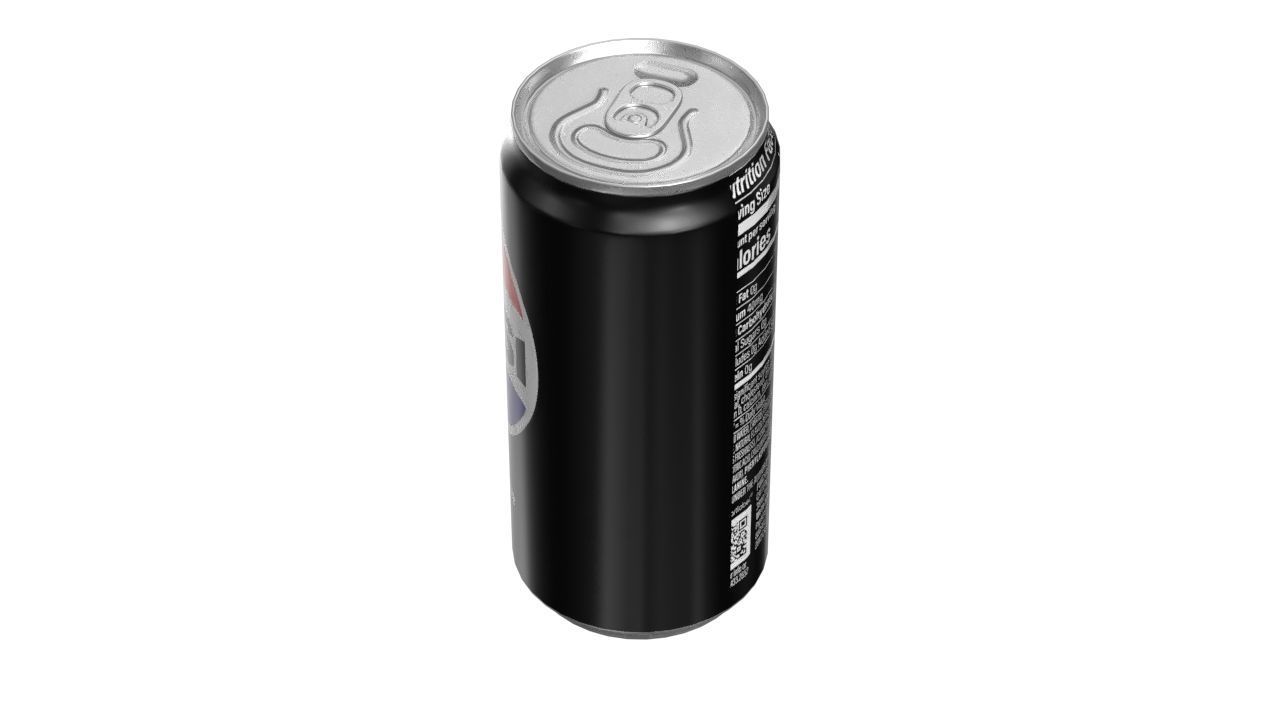 Pepsi Zero Drink Can Sleek 250ml 04 Low-poly 3D model_7