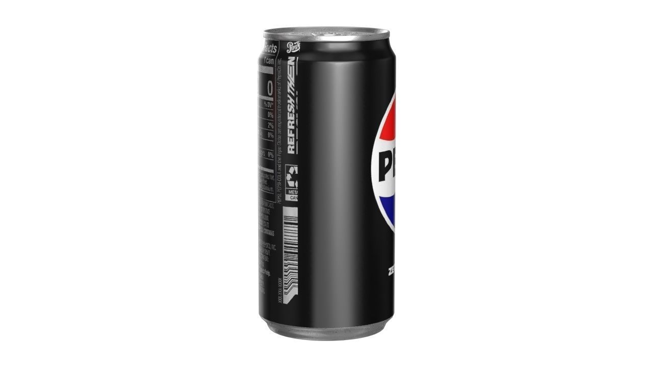 Pepsi Zero Drink Can Sleek 250ml 04 Low-poly 3D model_2