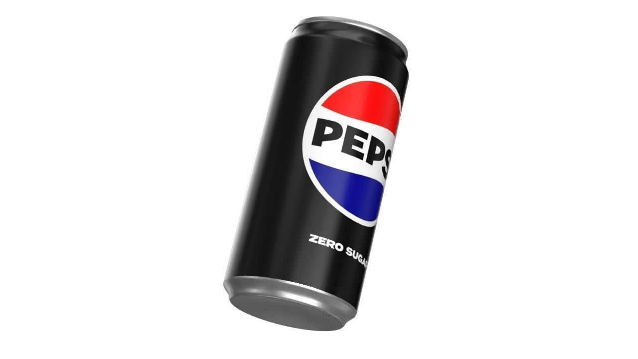 Pepsi Zero Drink Can Sleek 250ml 04 Low-poly 3D model_10