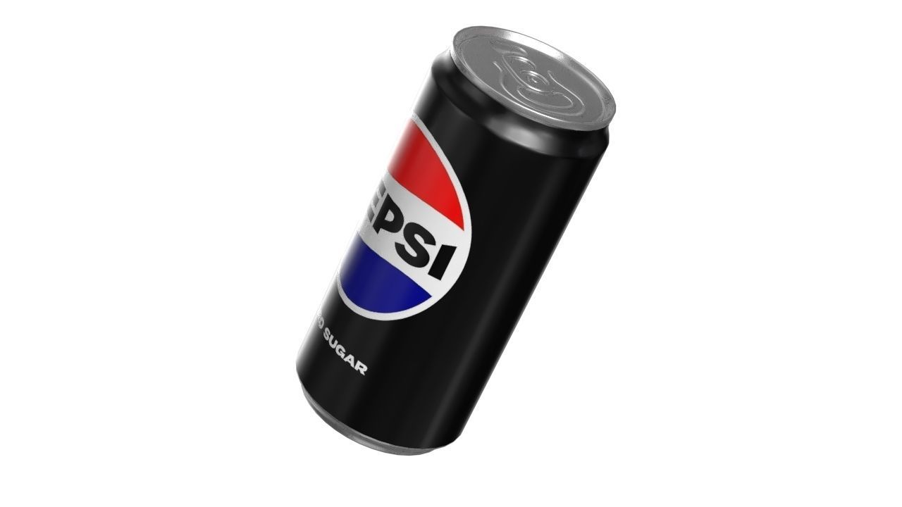 Pepsi Zero Drink Can Sleek 250ml 04 Low-poly 3D model_8