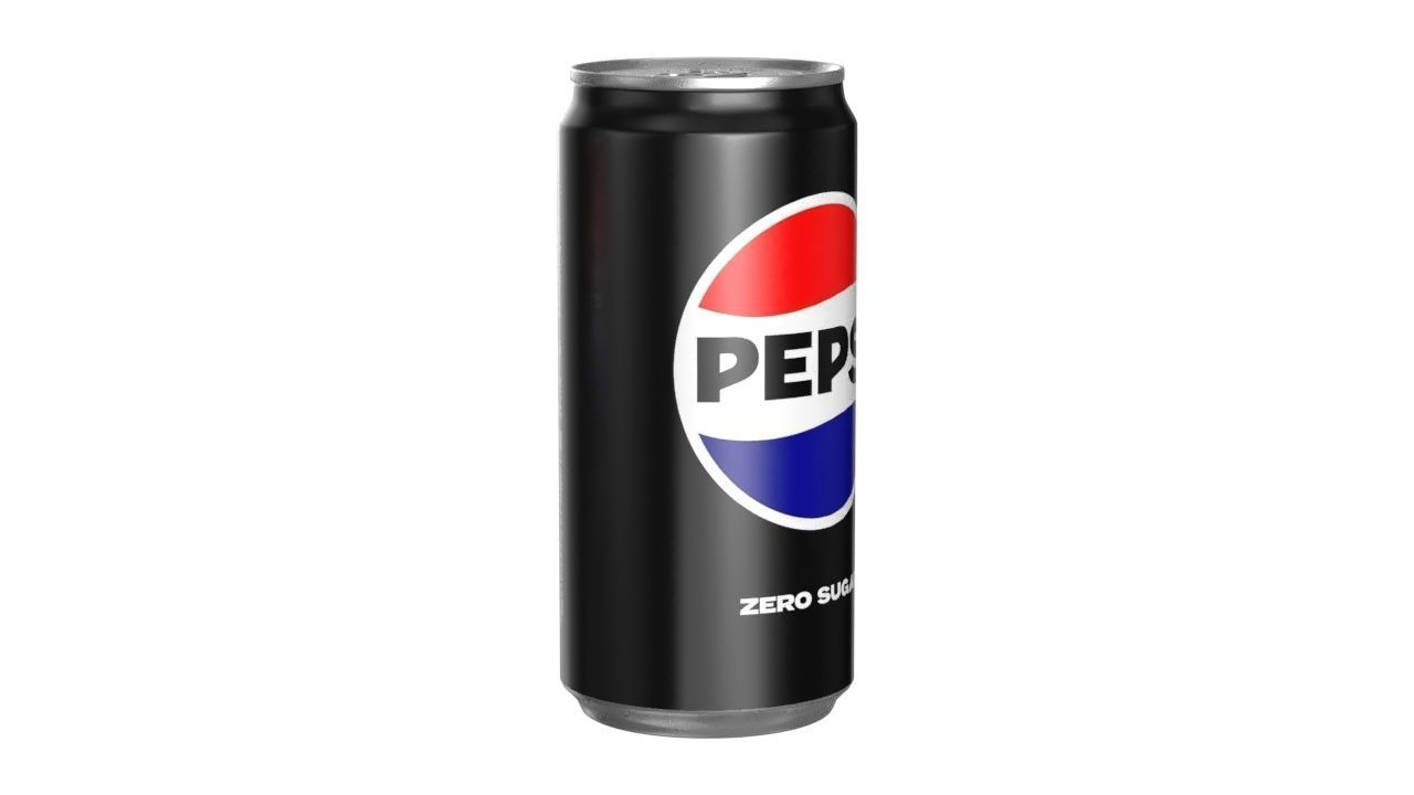 Pepsi Zero Drink Can Sleek 250ml 04 Low-poly 3D model_1