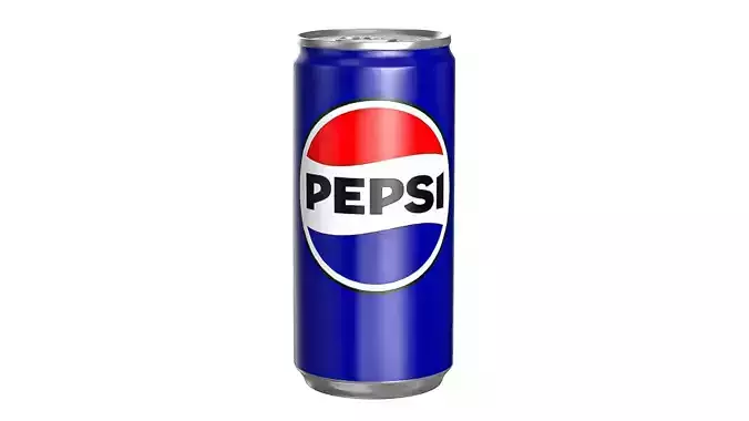 Pepsi Drink Can Slim 190ml PBR 01 Low-poly 3D model