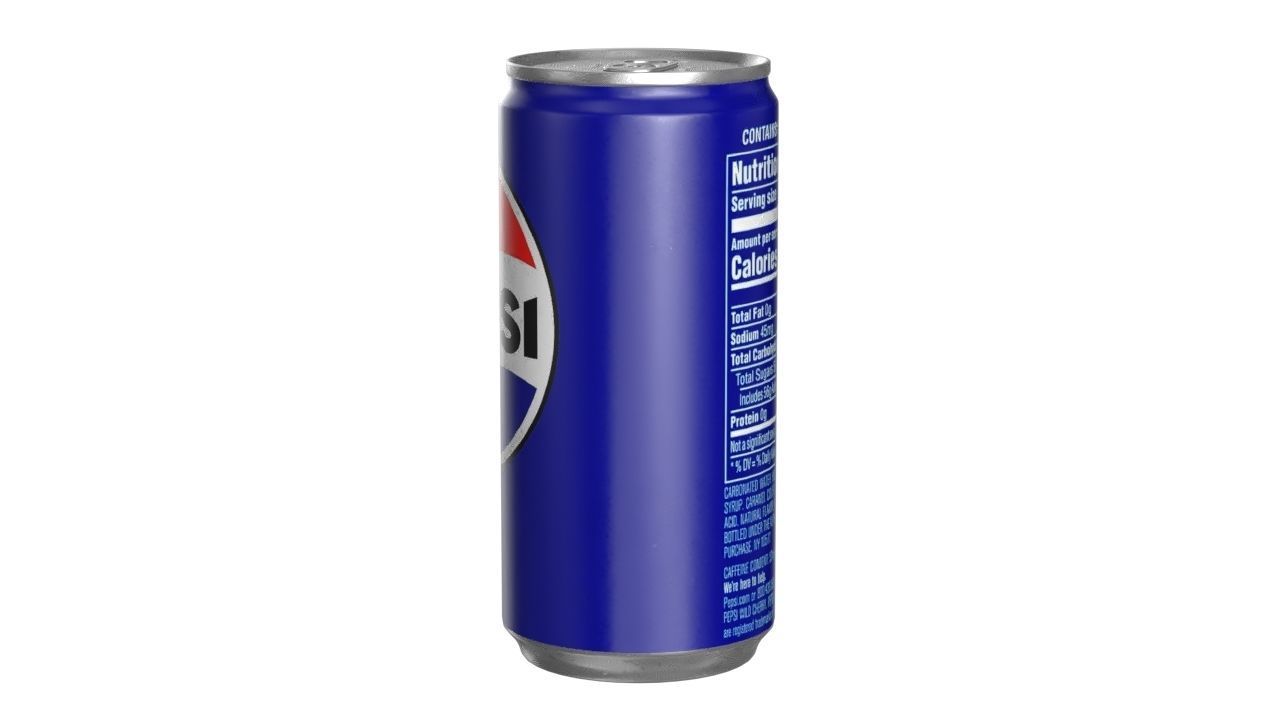 Pepsi Drink Can Slim 190ml PBR 01 Low-poly 3D model_5