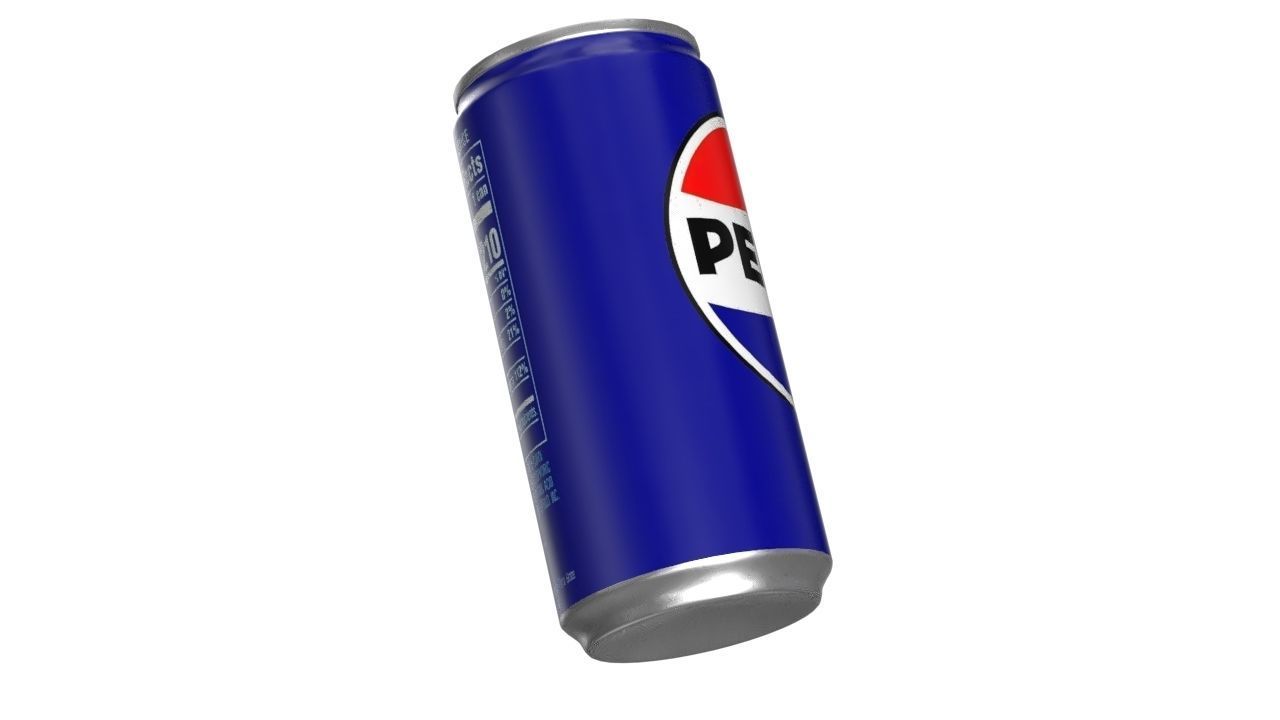 Pepsi Drink Can Slim 190ml PBR 01 Low-poly 3D model_11