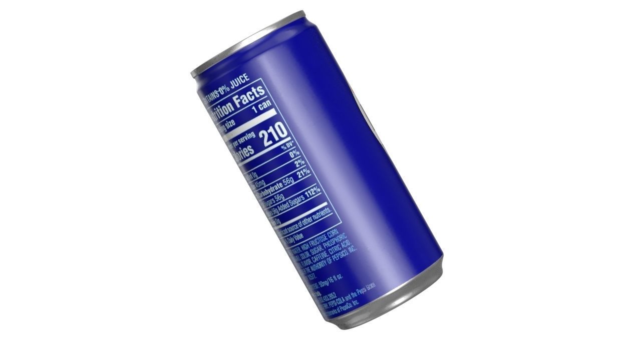 Pepsi Drink Can Slim 190ml PBR 01 Low-poly 3D model_12