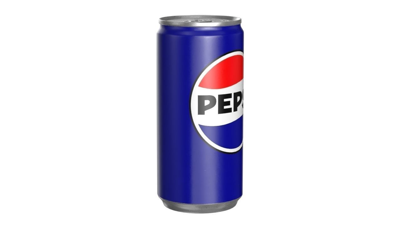 Pepsi Drink Can Slim 190ml PBR 01 Low-poly 3D model_1