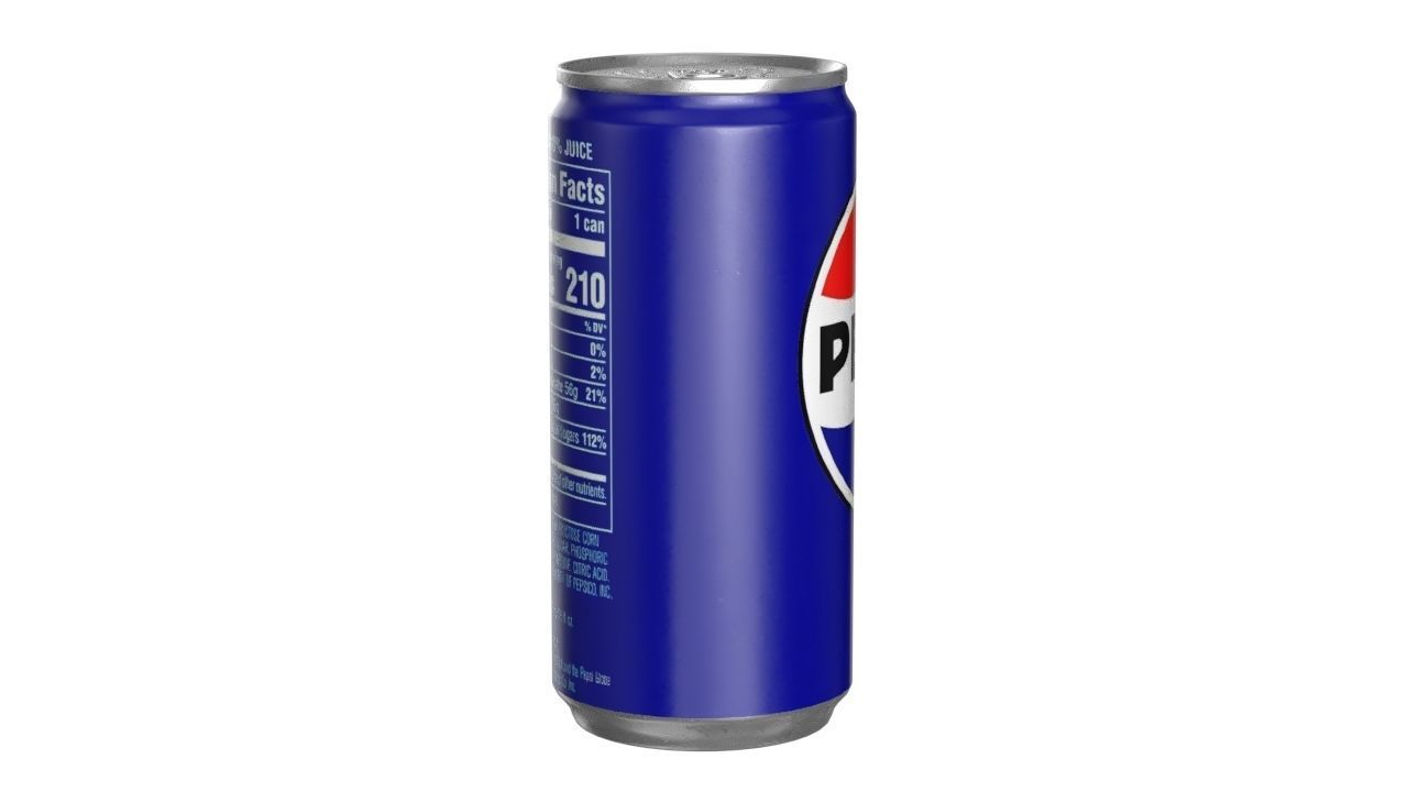 Pepsi Drink Can Slim 190ml PBR 01 Low-poly 3D model_2