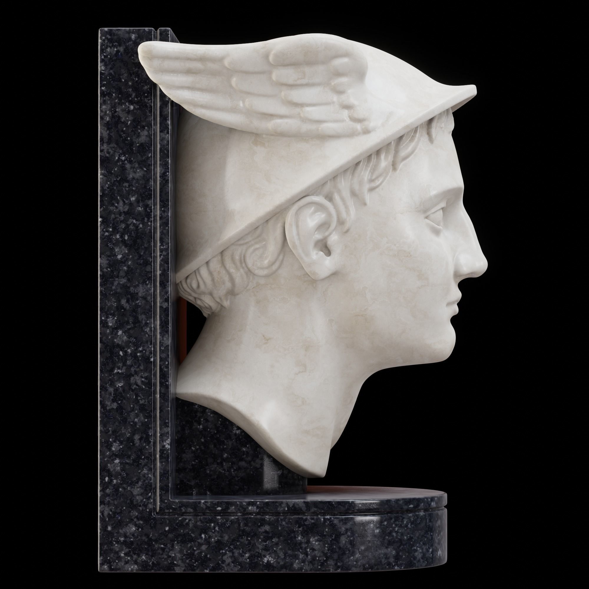 Hermes Head Bookend Holder 3D print model_4