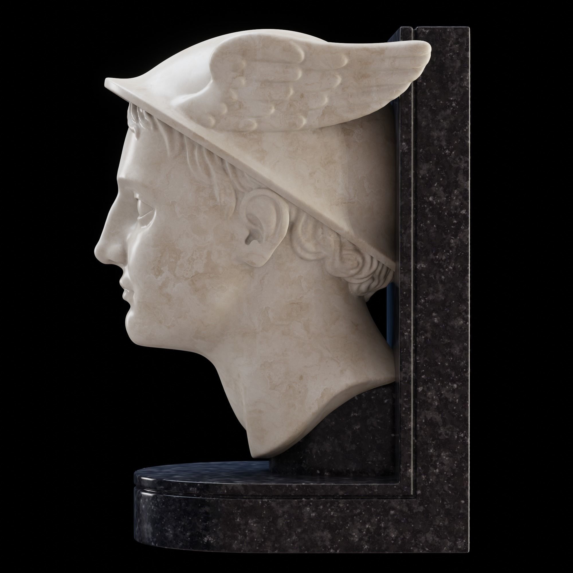 Hermes Head Bookend Holder 3D print model_5