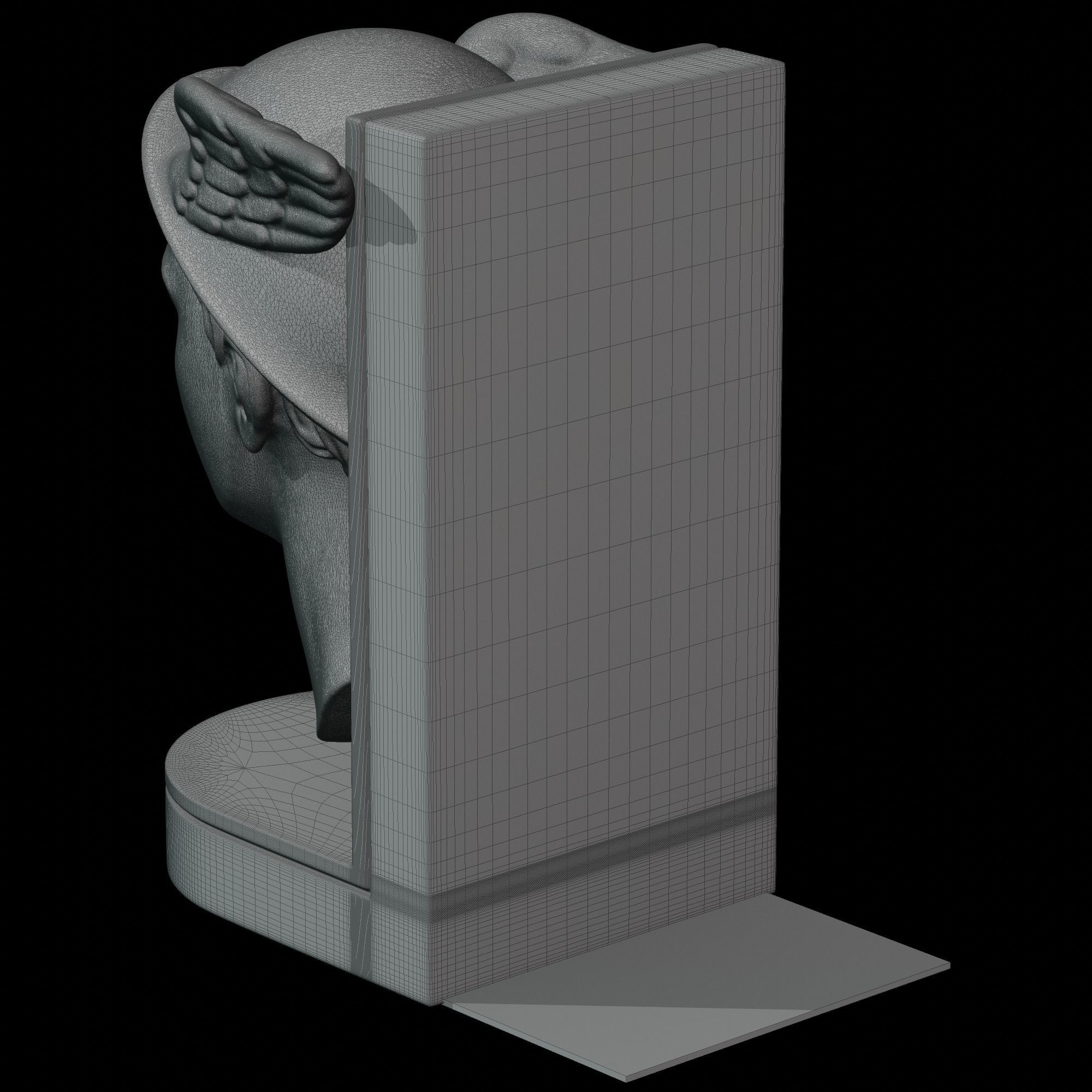 Hermes Head Bookend Holder 3D print model_2