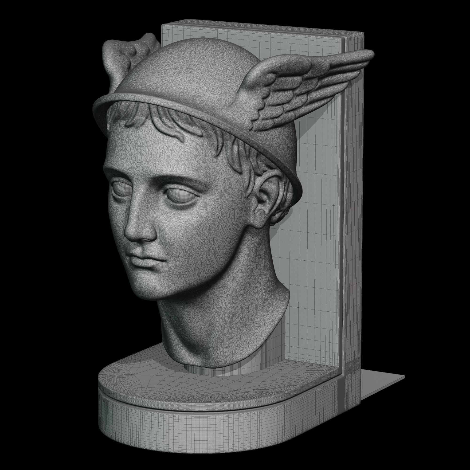 Hermes Head Bookend Holder 3D print model_9