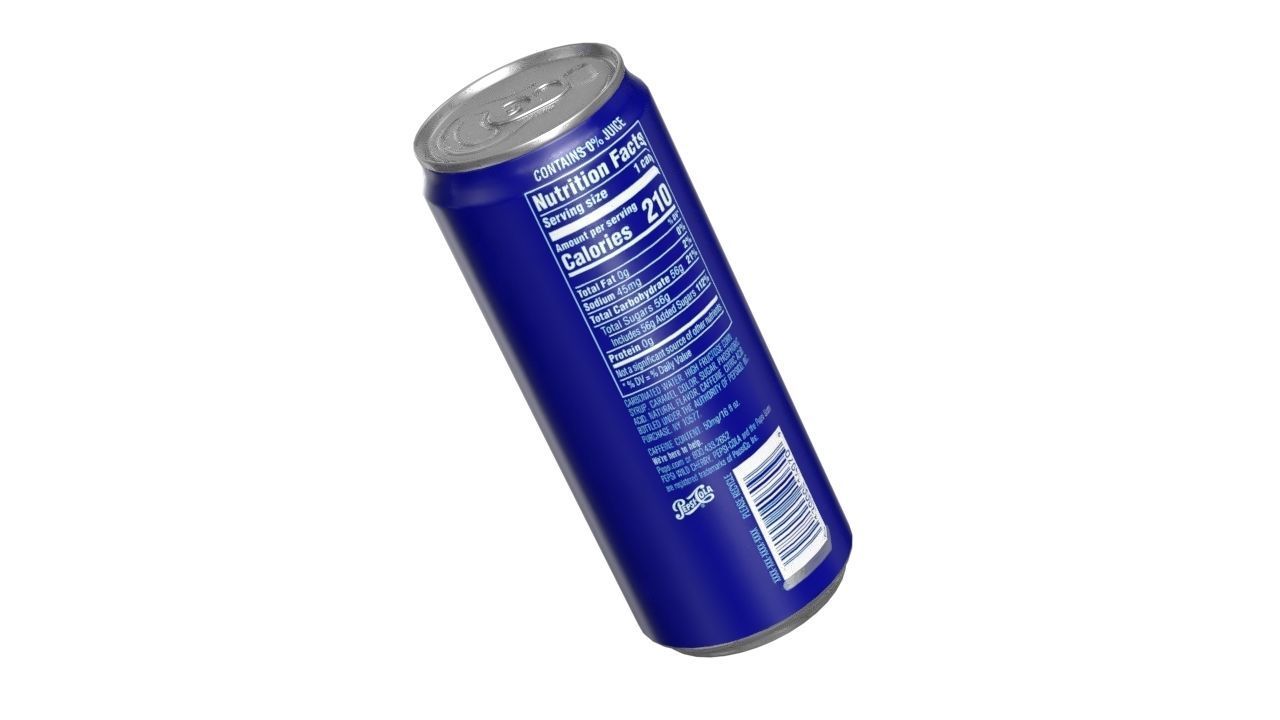 Pepsi Drink Can Sleek 310ml PBR 06 Low-poly 3D model_14