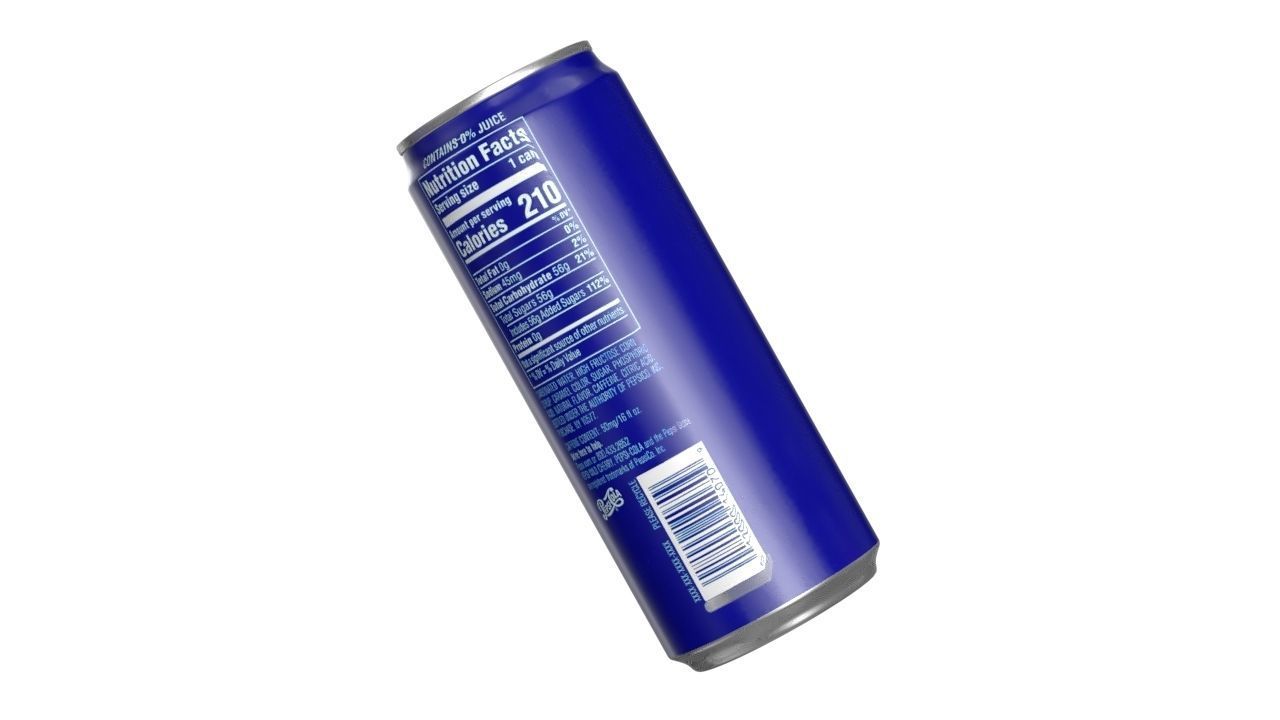 Pepsi Drink Can Sleek 310ml PBR 06 Low-poly 3D model_13