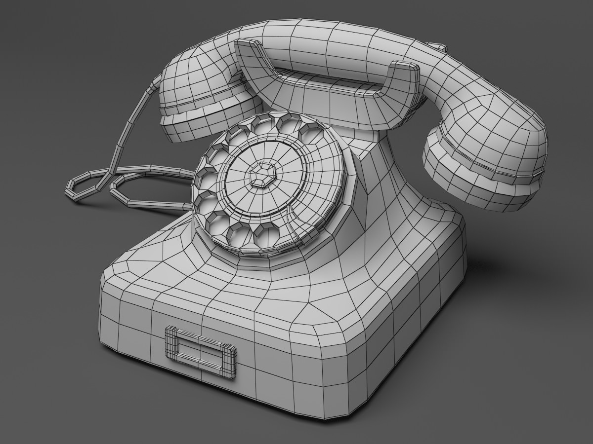 Classic Telephone W48 3D model_8