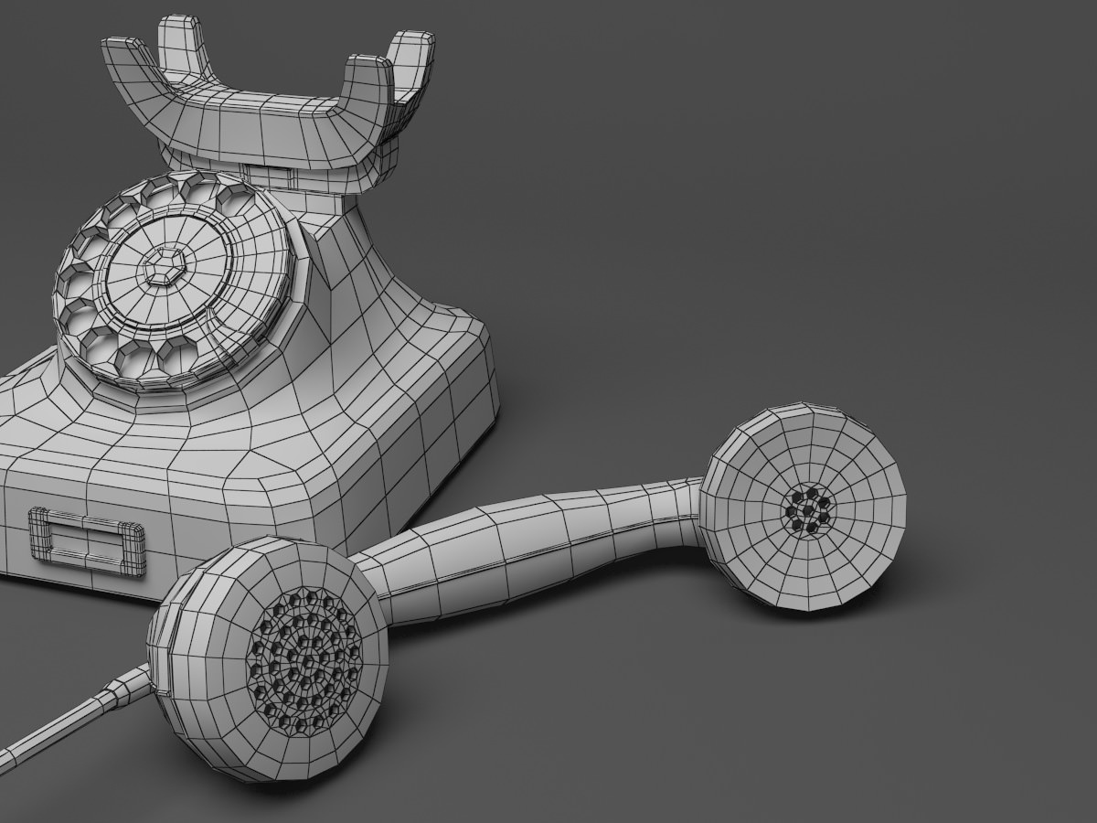 Classic Telephone W48 3D model_9