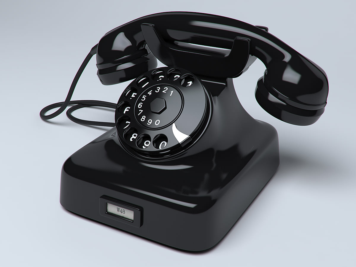 Classic Telephone W48 3D model_1