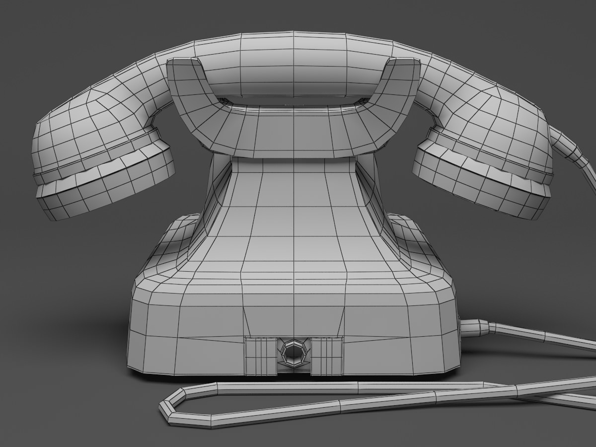 Classic Telephone W48 3D model_10