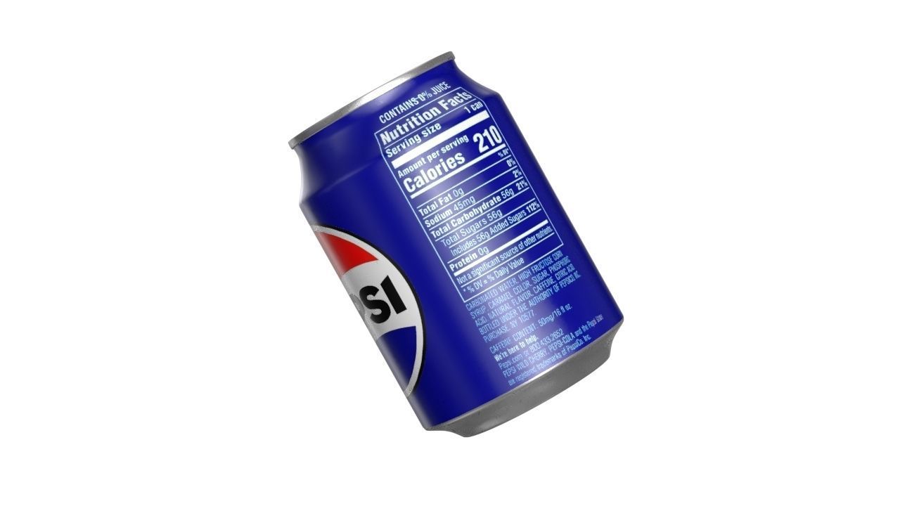 Pepsi Drink Can 250ml PBR 09 Low-poly 3D model_12