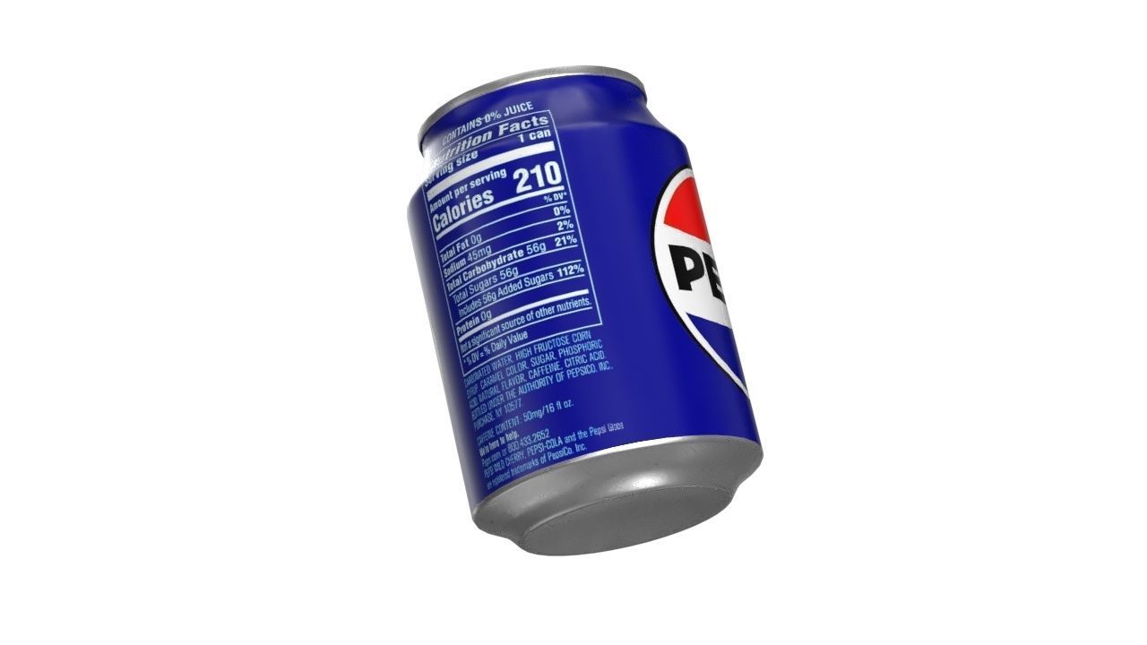 Pepsi Drink Can 250ml PBR 09 Low-poly 3D model_11