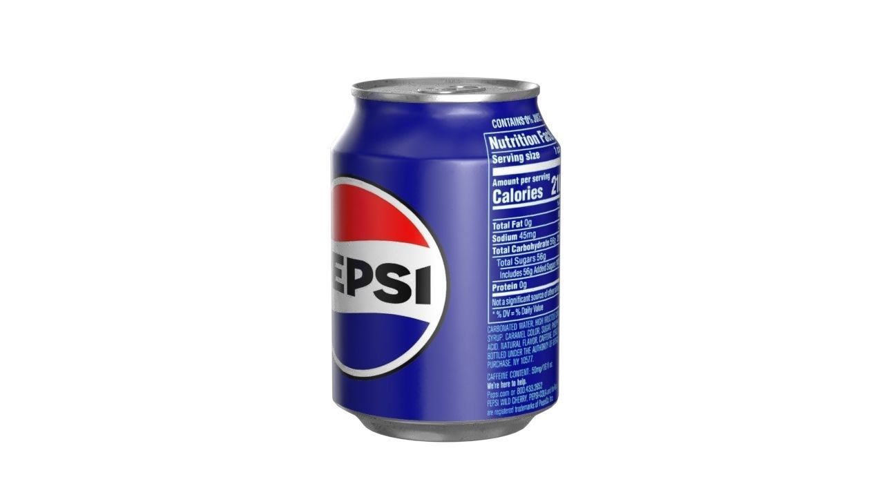 Pepsi Drink Can 250ml PBR 09 Low-poly 3D model_6