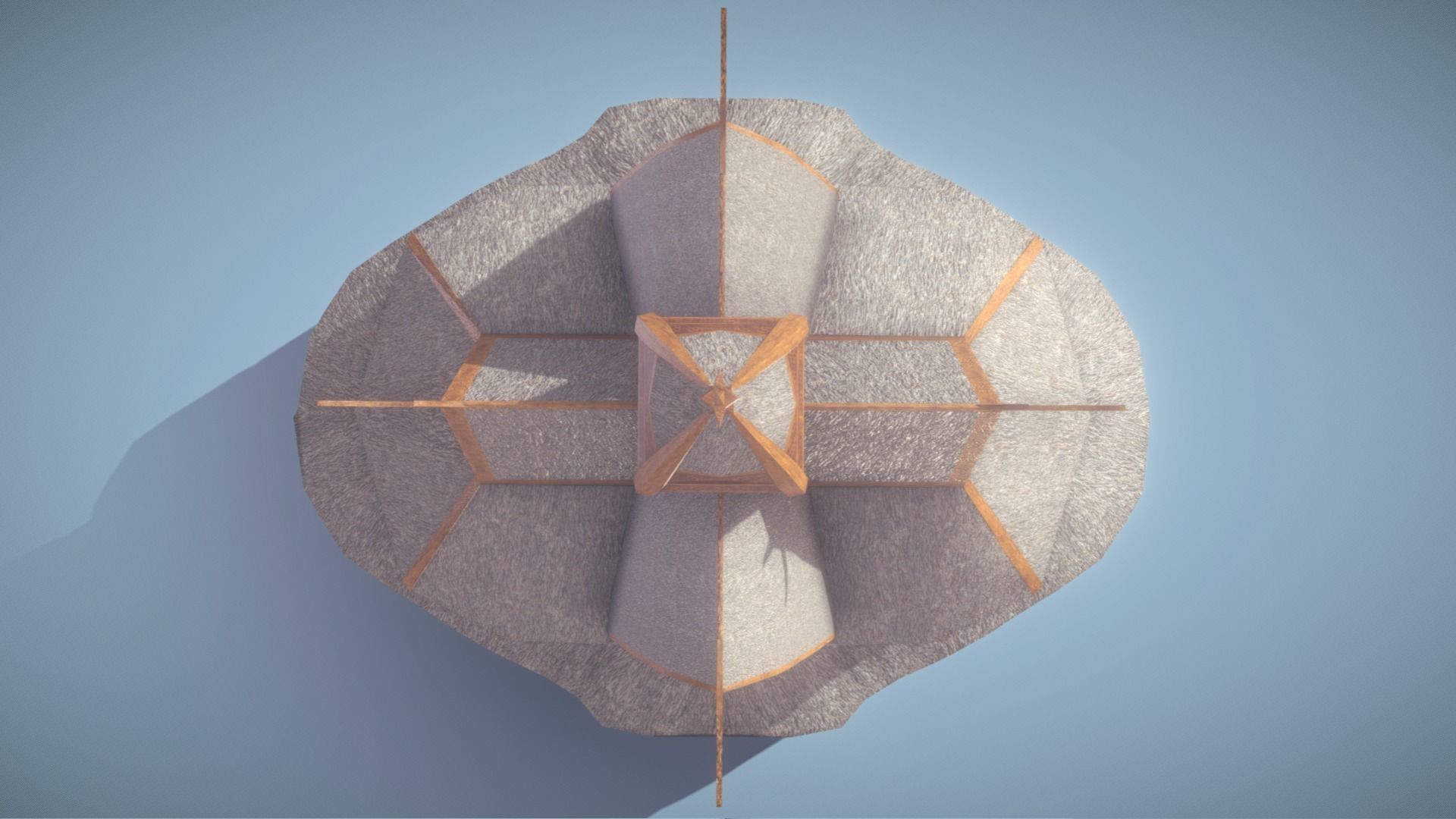 Viking Stave Church-Building Low-poly 3D model_9
