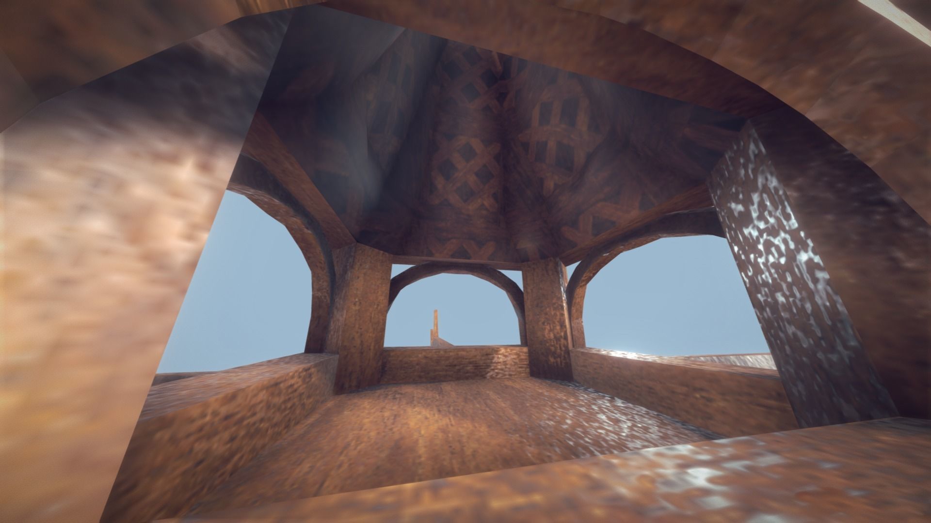 Viking Stave Church-Building Low-poly 3D model_10