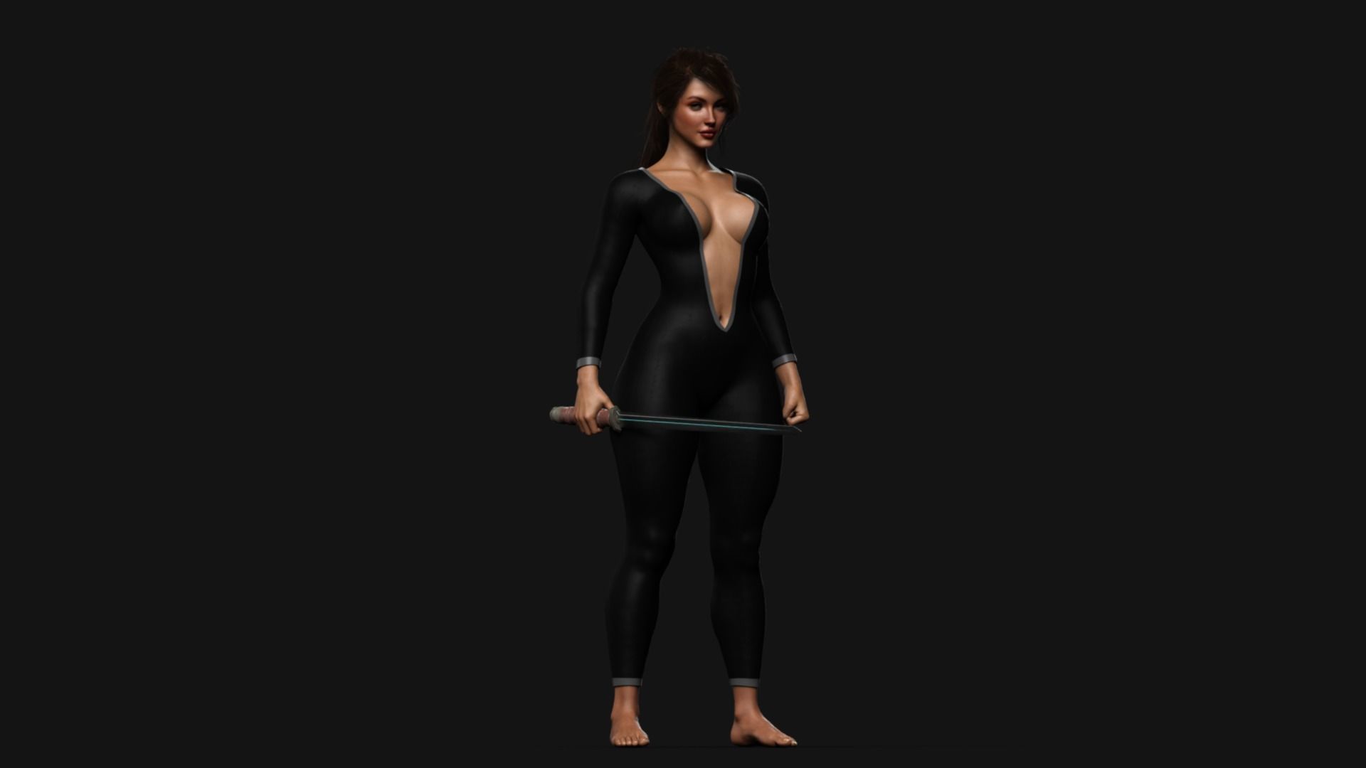 Female Warrior Character Pack Game Ready Fireheart Low-poly 3D model_12