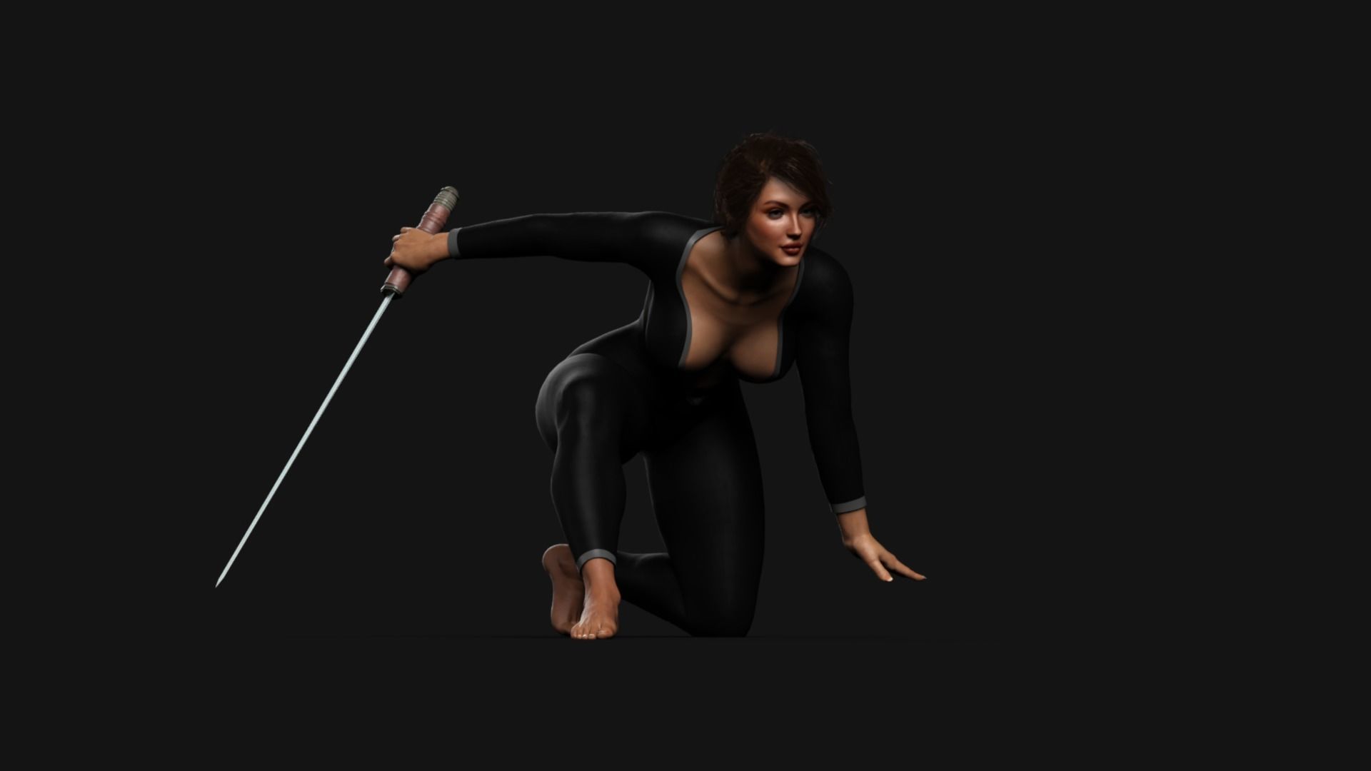 Female Warrior Character Pack Game Ready Fireheart Low-poly 3D model_13