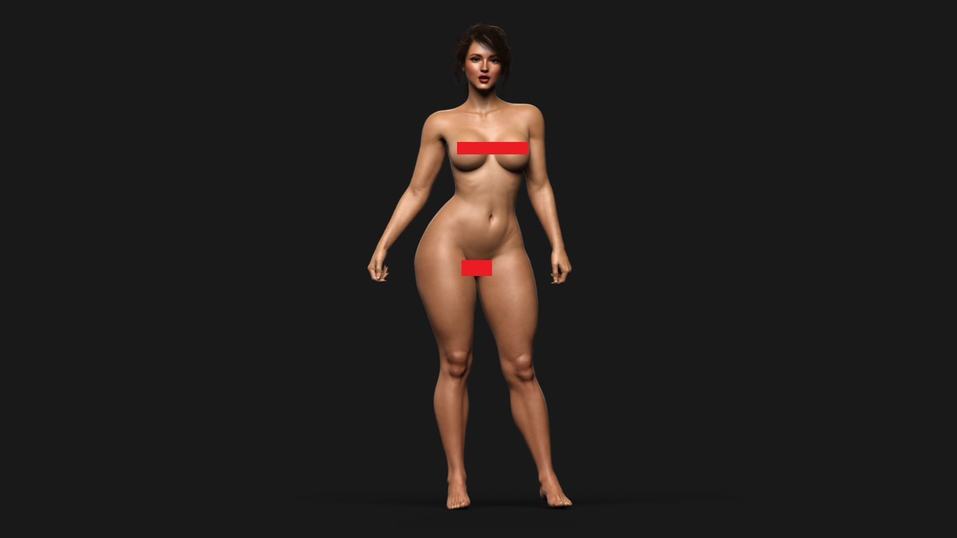 Female Warrior Character Pack Game Ready Fireheart Low-poly 3D model_19
