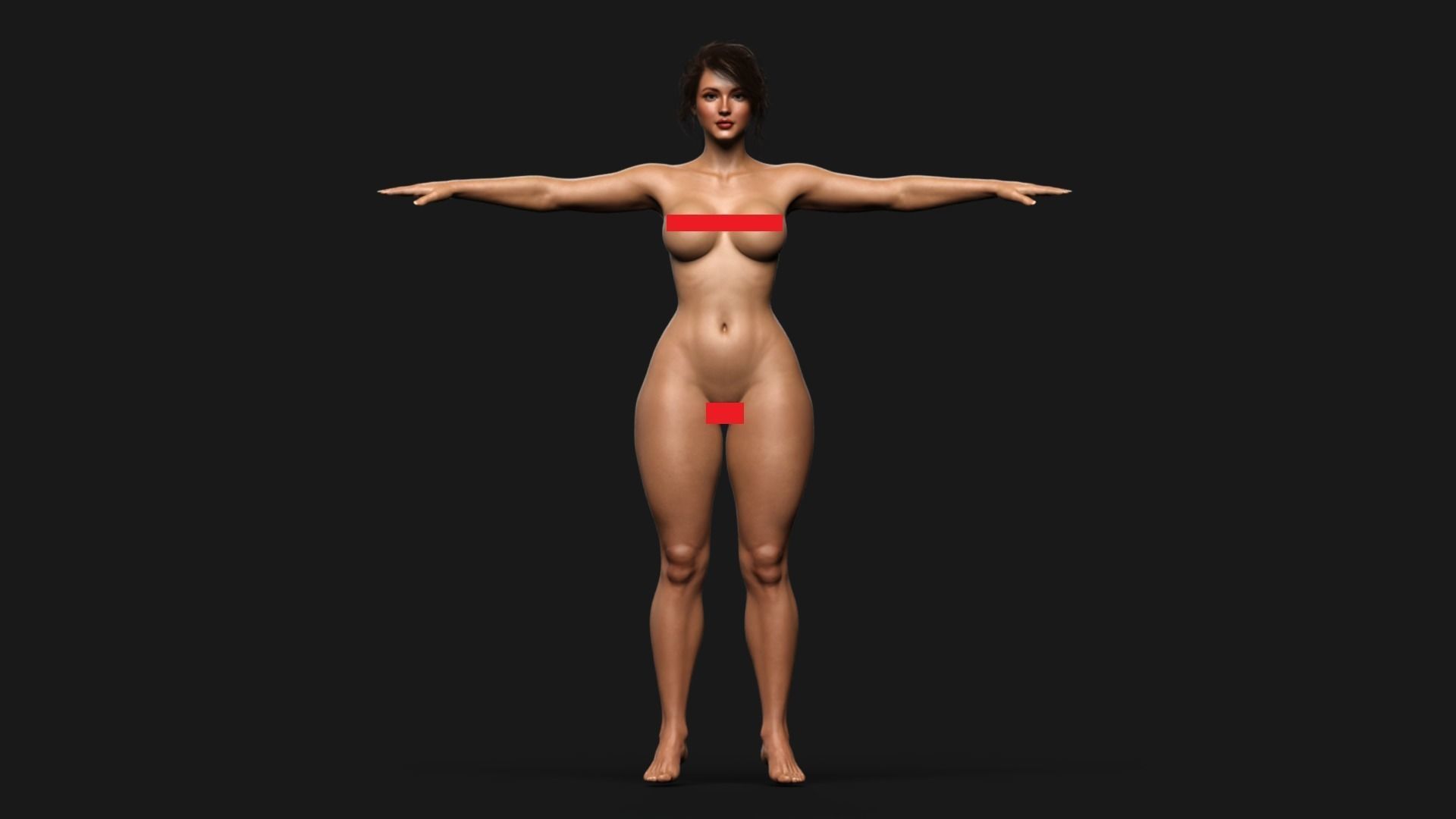 Female Warrior Character Pack Game Ready Fireheart Low-poly 3D model_25