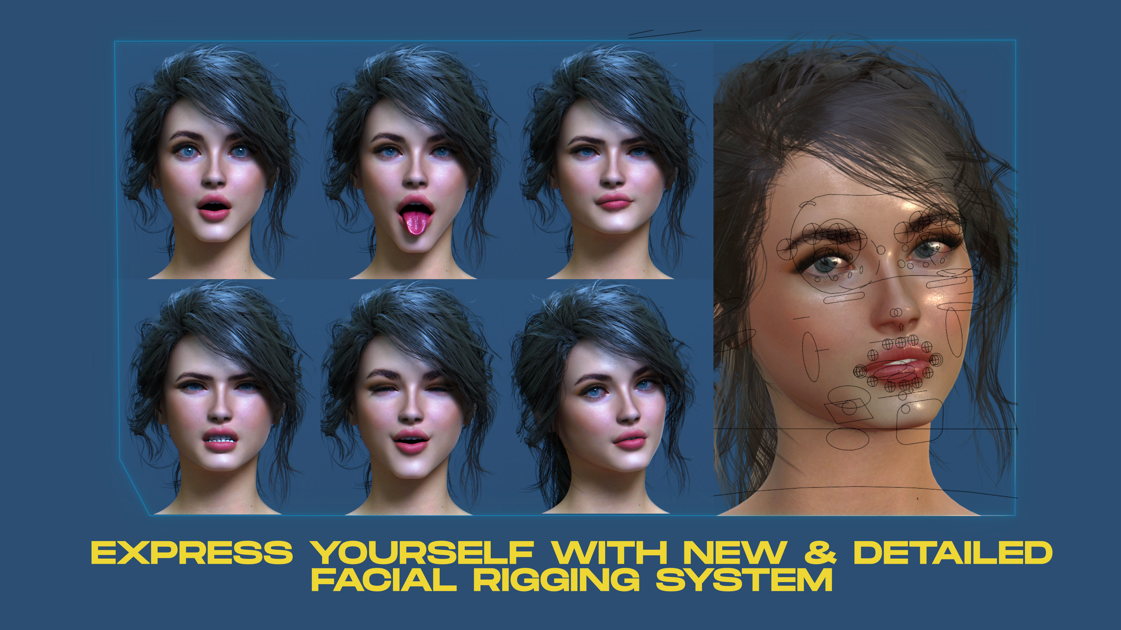 Female Warrior Character Pack Game Ready Fireheart Low-poly 3D model_10