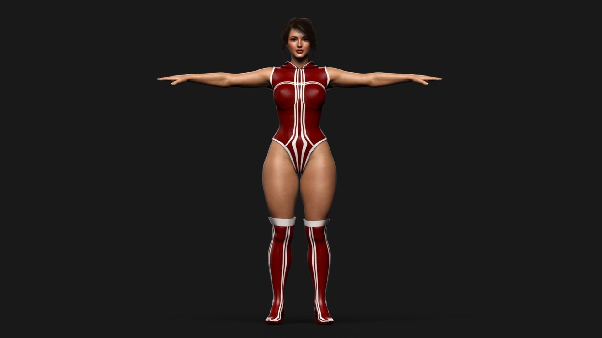 Female Warrior Character Pack Game Ready Fireheart Low-poly 3D model_24