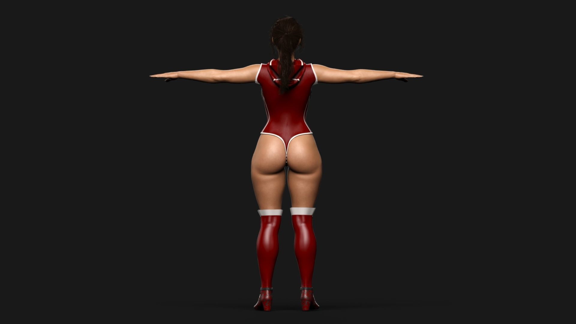 Female Warrior Character Pack Game Ready Fireheart Low-poly 3D model_30