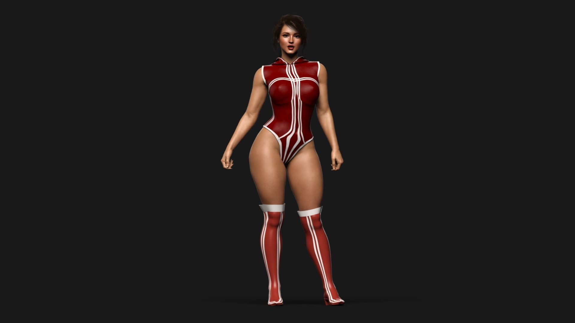 Female Warrior Character Pack Game Ready Fireheart Low-poly 3D model_18