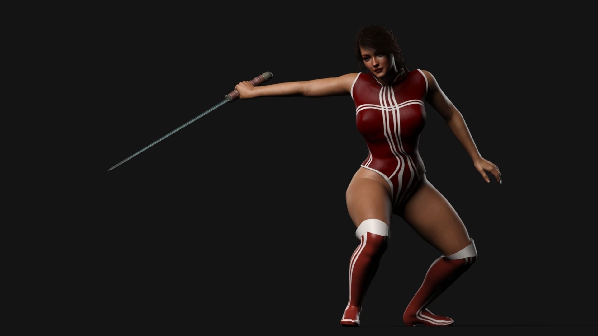 Female Warrior Character Pack Game Ready Fireheart Low-poly 3D model_15