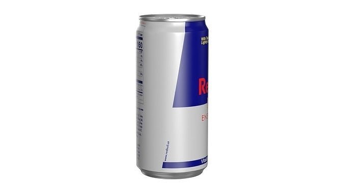 Red Bull Drink Can Sleek 250ml 01 Low-poly 3D model 3