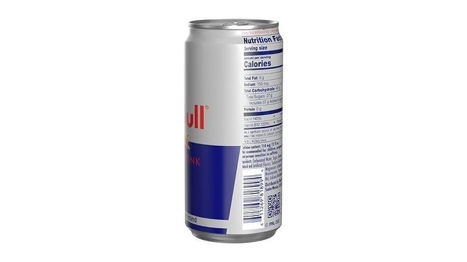 Red Bull Drink Can Sleek 250ml 01 Low-poly 3D model 6