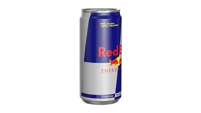 Red Bull Drink Can Sleek 250ml 01 Low-poly 3D model 2