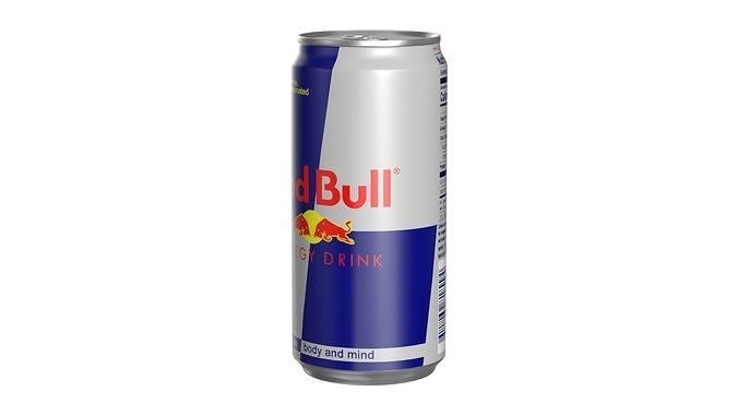 Red Bull Drink Can Sleek 250ml 01 Low-poly 3D model 7