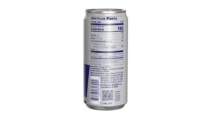 Red Bull Drink Can Sleek 250ml 01 Low-poly 3D model 5