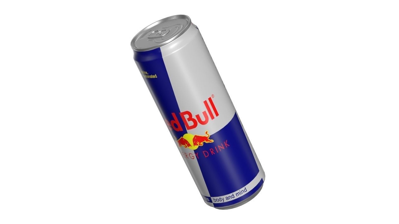 Red Bull Drink Can Sleek 355ml 02 Low-poly 3D model_14