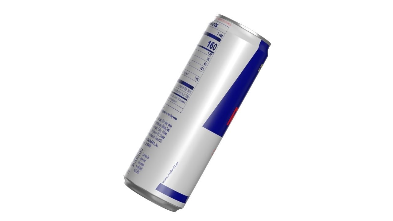 Red Bull Drink Can Sleek 355ml 02 Low-poly 3D model_10