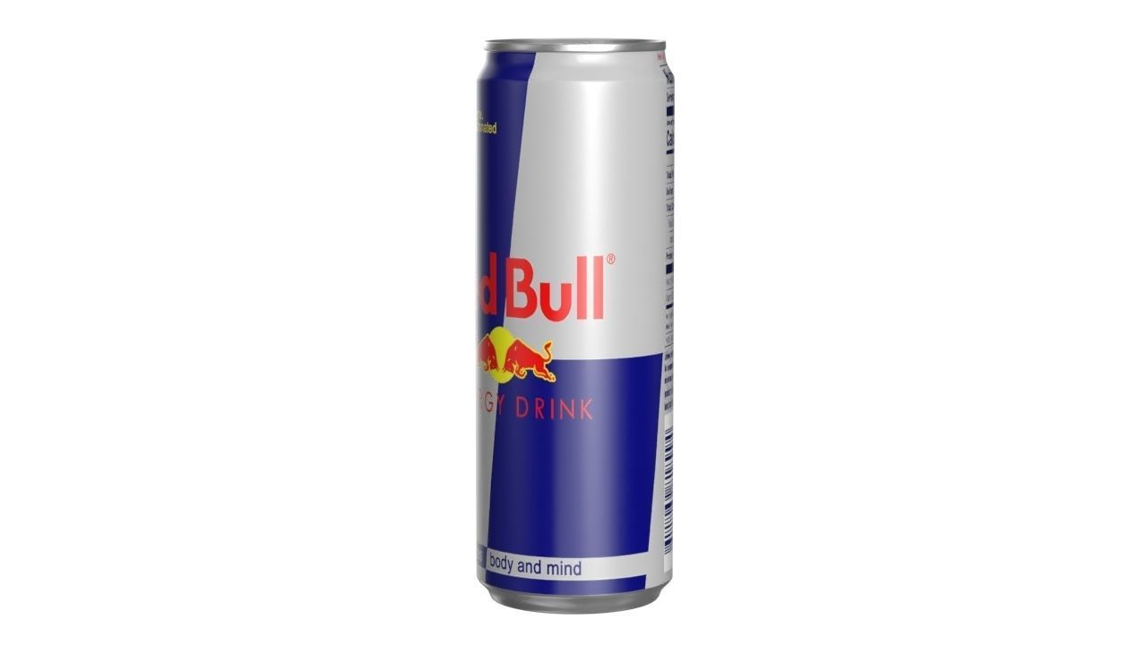 Red Bull Drink Can Sleek 355ml 02 Low-poly 3D model_6
